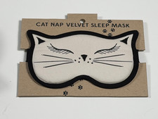 Cat Face Sleep Mask Velvet Eye Mask Cat Nap Adjustable Soft Travel Relaxation