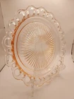 Vintage Anchor Hocking Old Colony 10" Pink Depression Glass Lace Edge Plate