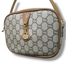 GUCCI Old GG Plus Camera Shoulder Crossbody Bag PVC Leather Monogram vintage