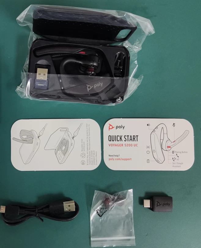 Plantronics Voyager 5200 UC Single-Ear Bluetooth Headset with Noise Cancellation - Image 2 of 3