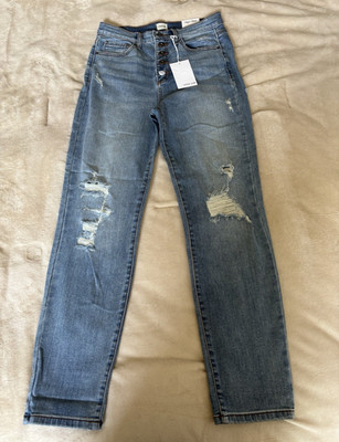 Sneak Peek Women s Blue Medium Wash High Rise Distressed Skinny Jeans, 5-Pocket