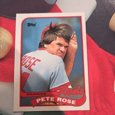 Topps 1989 Pete Rose #505 Team Checklist Cincinnati Reds MLB Baseball Card