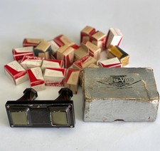 Vintage Tru-Vue Viewer with 22 Assorted Blk  Wht Film Strips