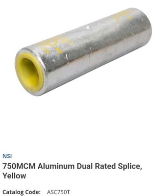 NSI-ASC750T-AL/CU*(3Pcs)*COMPRESSION-ALUMINUM SPLICE CONNECTOR-750MCM (STR)-600V