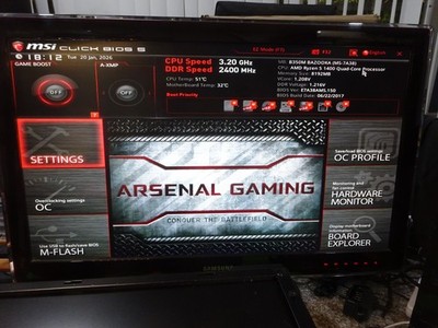 MSI B350M BAZOOKA GAMING PRO Mboard W/ AMD Ryzen 5 1400 3.20GHz CPU + 8GB DDR4