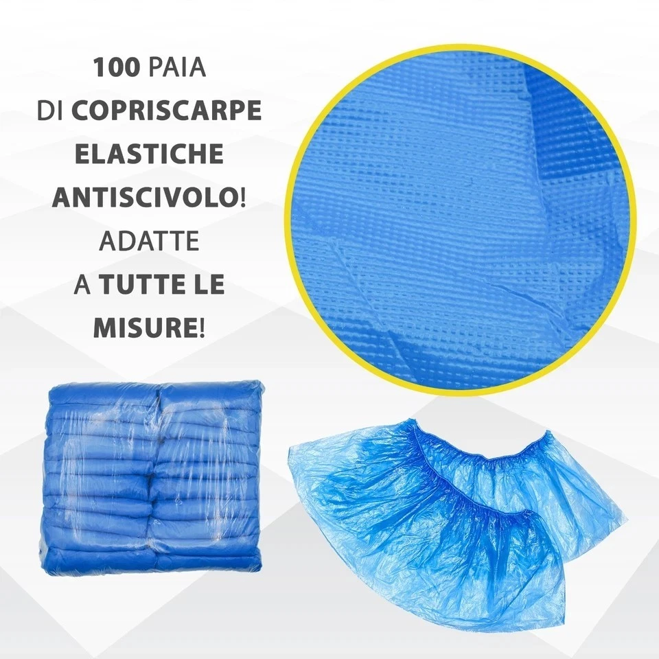 100 Pezzi Copriscarpe Monouso Sovrascarpe Calzari Copriscarpa Usa Getta Plastica - Immagine 2 di 2