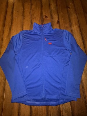 Helly Hansen Vertex Jacket Mens Sz M Blue Waffle Mid-Layer Zip Pockets Stretch