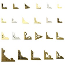 46pcs Metal Book Corner Protector Bronze Guard Edge Cover Triangle Carved Decor