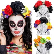 Rose Flower Crown Headband Photo Props Boho Halloween Headwear Party Costume