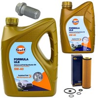 MotoröL Filter Set Gulf Formula ULE 5W-40 6 Liter + Schraube FüR Mercedes CLK