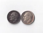 1951 D and 64 P  (2) ROOSEVELT SILVER  DIMES   (90 % silver)  FINE