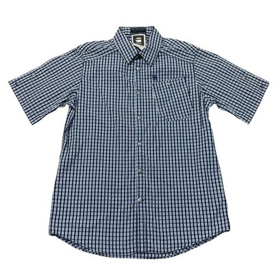 G-Star Raw Hemd Kariert Kurzarm Raw Correct Blau Weiß Herren Large