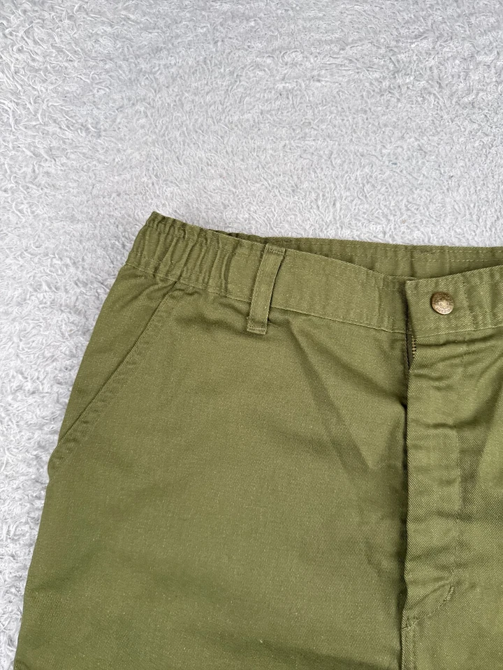 Boy Scouts Shorts Youth 20 Green Cotton Blend Twill Cargo Olive Drab 70s 30x5 - Image 4 of 4
