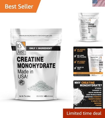 200g of Pure Creatine Monohydrate Powder - Easily Mixes, 40 Servings, No Fillers