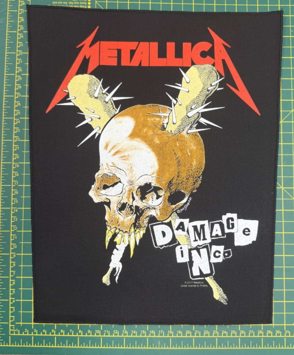 Metallica Damage Inc. Large Size Printed Sew On Back Patch Officially Licensed