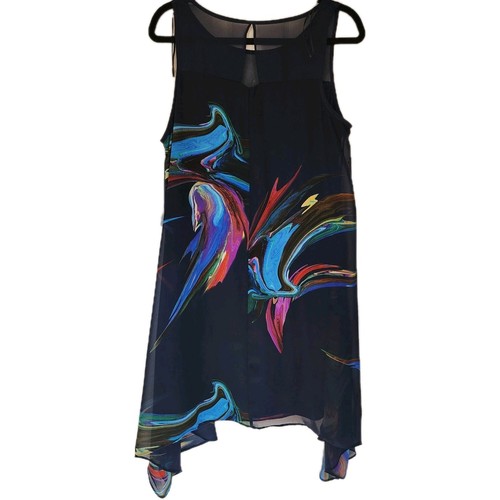 NWT $79 Signature By Robbyie Bee 14P Sleeveless Midi Dress Floral Navy - Picture 3 of 10