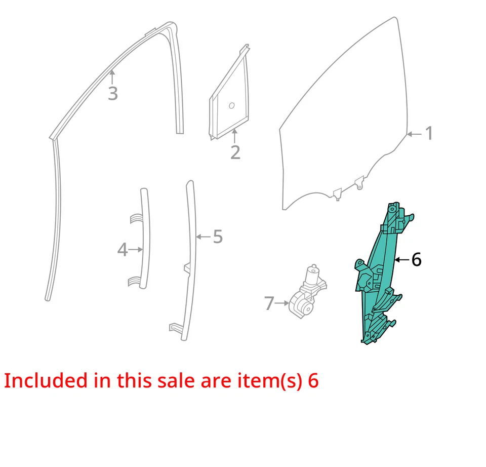 20 21 22 23 24 NISSAN VERSA Front Door Regulator Left — 第 3/4 张图片