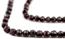 Faceted Round Garnet Beads 6mm Purple Gemstone 16 Inch Strand
