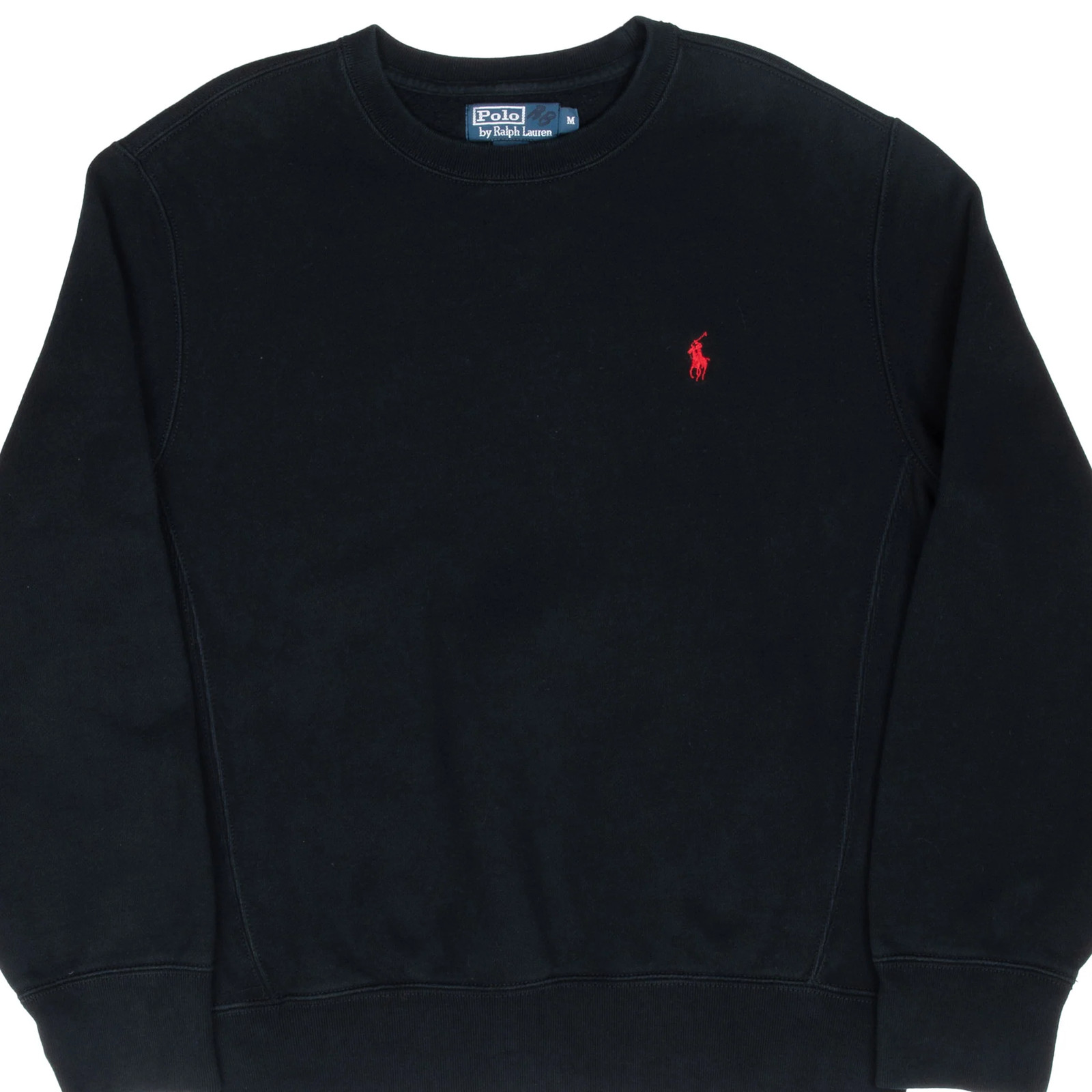 VINTAGE RALPH LAUREN 1990S CLASSIC BLACK CREWNECK SWEATSHIRT MEDIUM