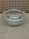 Vintage PYREX #022 Clear Glass 1 Quart Casserole Bowl With Pyrex Lid 682-C