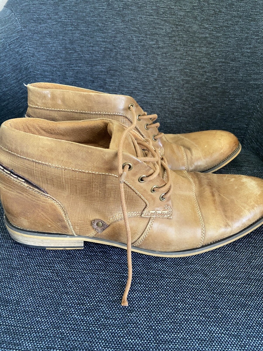 Steve Madden P-Klatin Brown Tan Leather Lace Up Chukka Boots  display picture 3