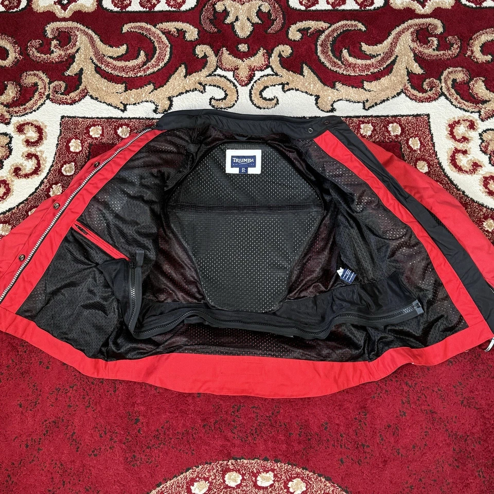 Vintage Womens Triumph Motorcycle Gore-Tex Armored Riding Racing Jacket Size 2L - Image 3 of 4
