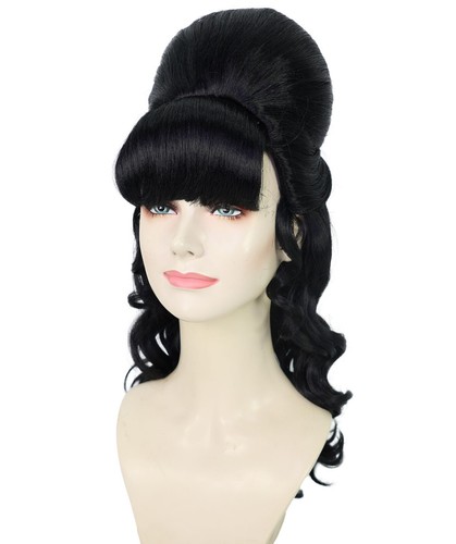HPO Adult Women's Class 60's Brown Half Updo Wig with Ponytail, HW-7577 - Picture 18 of 65