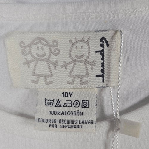 Lourdes Chic Spain Sleeveless Ruffle Trim Top Girls 10Y White Launtern Print NWT - Picture 4 of 10