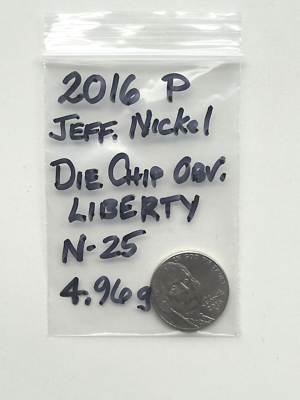 2016 P Jefferson Mont. Nickel Die Chip Obverse 
