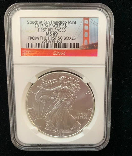 2012-(S) $1 American Silver Eagle NGC MS 69 | First Releases FIRST 50 BOXES