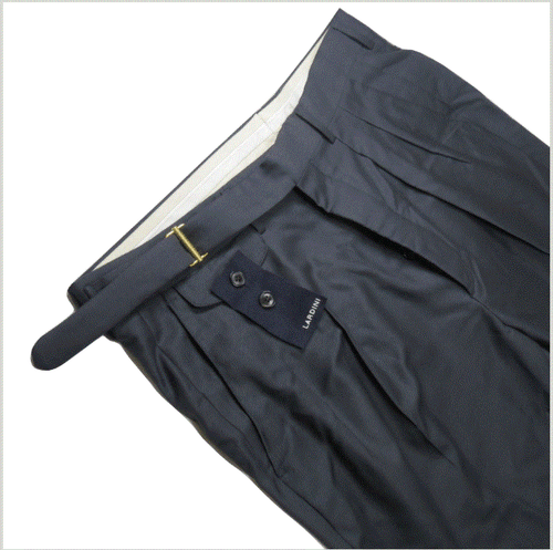Lardini Mens Dress Pants 40/30 Wool Navy Pleated Classic Italy Button Fly NEW  - Picture 8 of 12