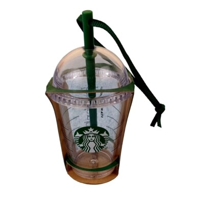 NIB New Frap Clear Dome Top  3'' Starbucks Frappuccino Holiday Ornament Cup