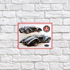 Mercedes Corsica, Retro tin metal sign art decor gift home 