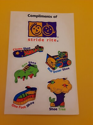 vintage 80s Stride Rite Shoes sticker sheet *damaged*