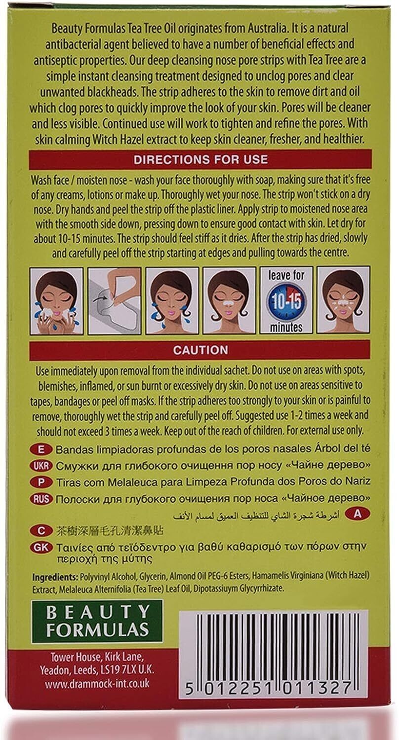 Beauty Formulas Australian Tea Tree Deep Cleansing Nose Pore Stripes