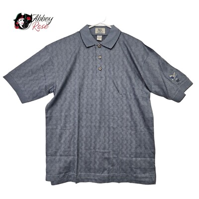 Double Eagle Polo Golf Shirt Short Sleeve  Logo Size Medium Blue Chi-Chi R.