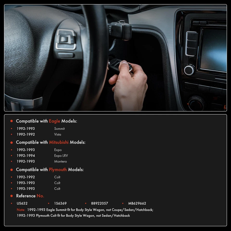 Interruptor de encendido para Mitsubishi Expo 1992-1993 Montero Plymouth Colt Eagle Summit Foto 2 de 4