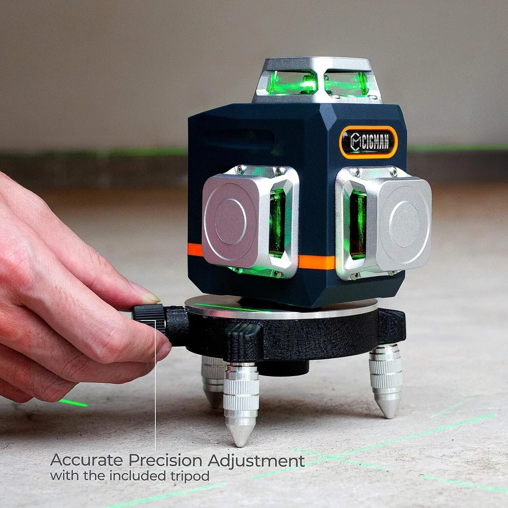 Rechargeable 3x360° Green Laser Level with Magnetic Stand & Remote Controller