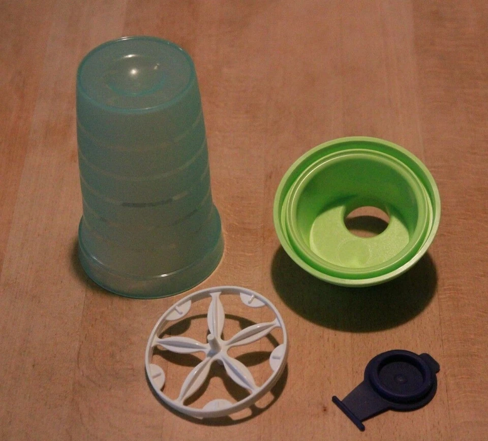 4-teilig Mixbecher Messbecher von Tupperware 250 ml grün blau weiß - Bild 3 von 4