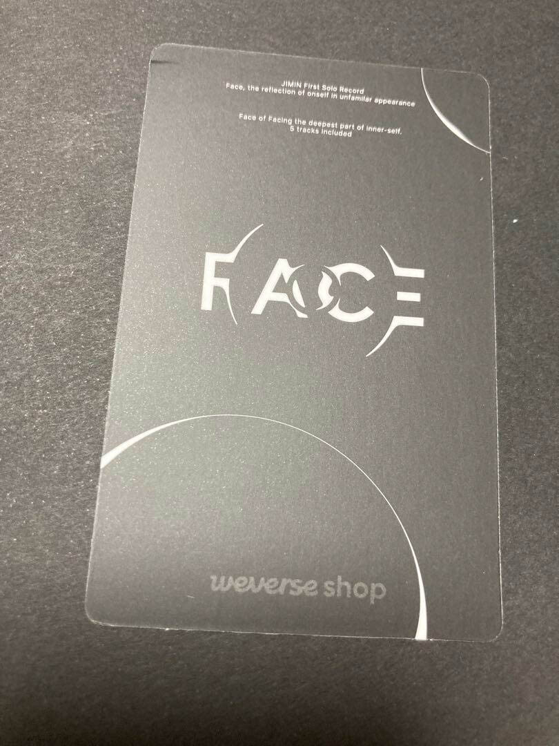 BTS JIMIN FACE weverse アーリーバード トレカ 未開封 BTS JIMIN FACE Weverse Shop POB Early Bird Official