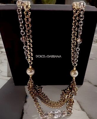 NWT $1200 Dolce & Gabbbana Women s  Leather - Chain Belt