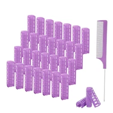 28 Pcs Small Plastic Hair Rollers 0.6" Curlers for Short Hair Styling