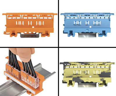 WAGO Befestigungsadapter 221-500 | orange, blau, grau/gelb | für 221-Klemmen TS3