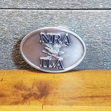 NRA ILA  Made in USA  Belt Buckle 930825 Eagle Flag and Rifle  2-1/2"