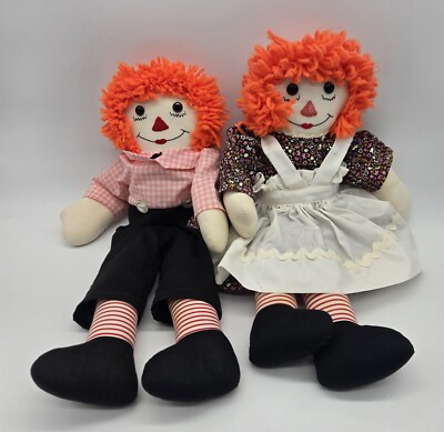 Homemade Raggedy Ann & Andy Doll 19'' I Love U Heart