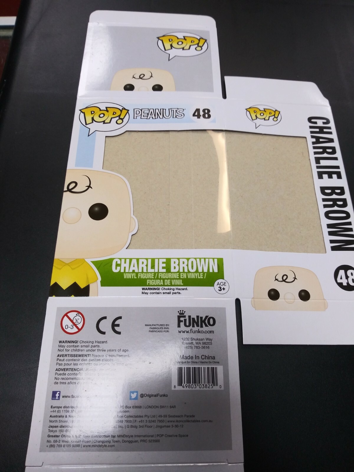 En Oferta Funko Pop! ¡Charlie Brown #48 Repuesto Caja Vacía Solamente! Curvas Ligeras