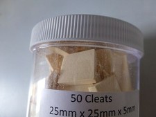 50 CELLO OR GUITAR REPAIR CLEATS, PRE-CUT SQUARE, SPRUCE, 25X25X5MM, FROM UK