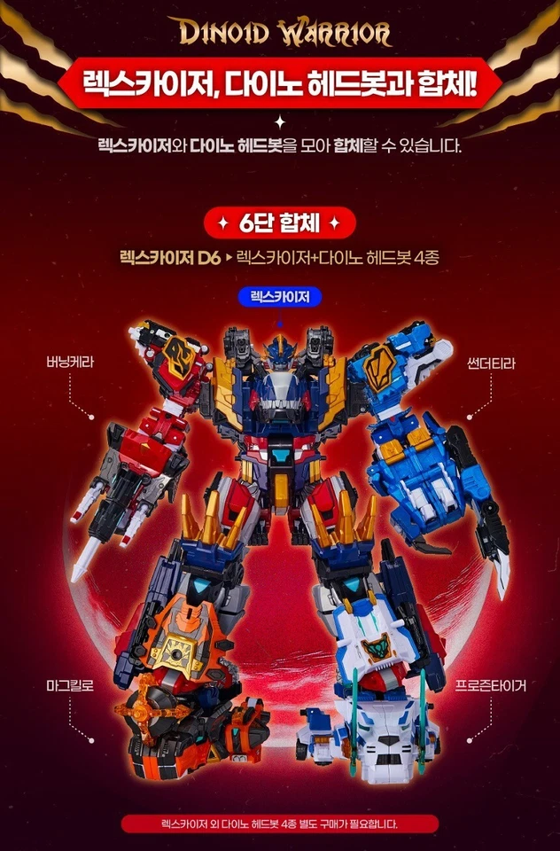 Miniforce Dinoid Warrior REX KAISER & 4-HEADBOTS D6 Great Integration Robot set - Image 2 of 4