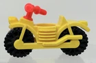 Fisher Price Little People Yellow Motorcycle Dirt Bike - From Camper Set  vtg