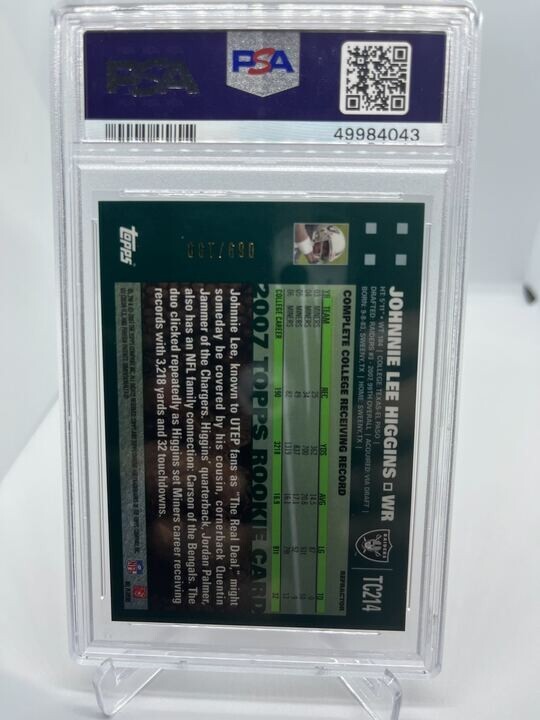 2007 Topps Chrome Red Refractor Jonnie Lee Higgins PSA 9 Mint